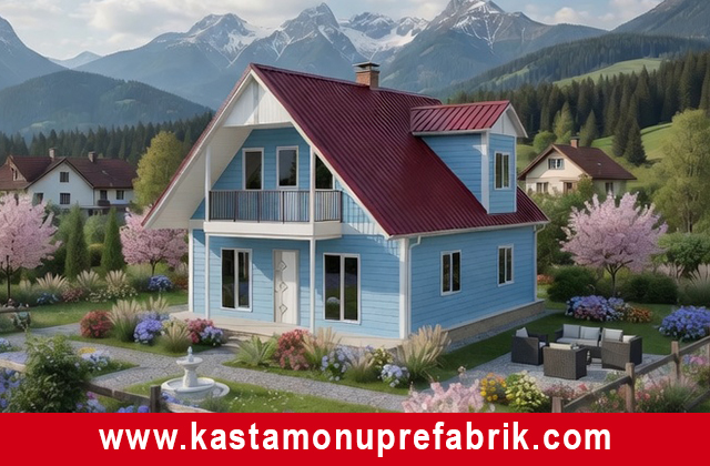 134 metrekare iki katlı prefabrik ev