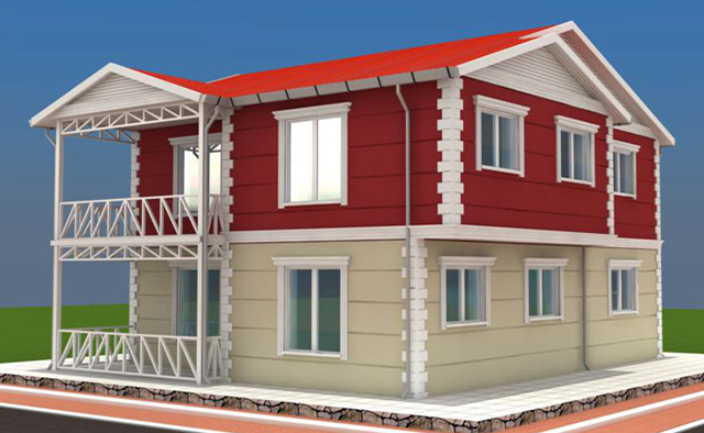150 metrekare iki katlı prefabrik ev