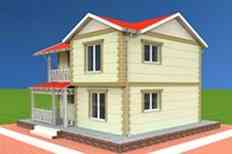 100 metrekare iki katlı prefabrik ev