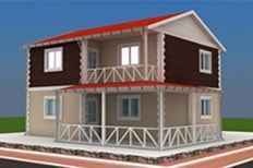 145 metrekare iki katlı prefabrik ev