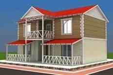 158 metrekare iki katlı prefabrik ev