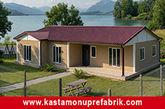 166 metrekare tek katlı prefabrik ev